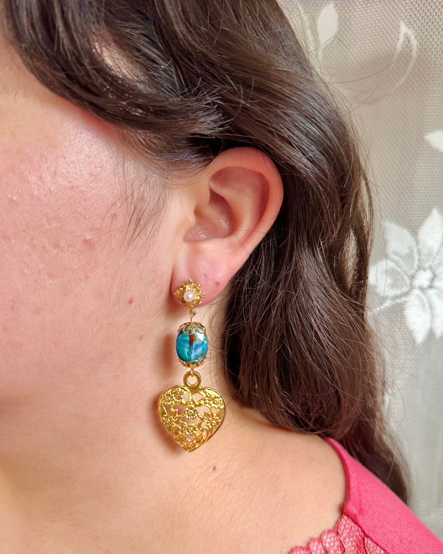 Corazón de Flor Earrings